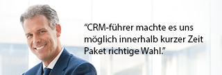 CRM-f&uuml;hrer machte es uns m&ouml;glich innerhalb kurzer Zeit Paket richtige Wahl.